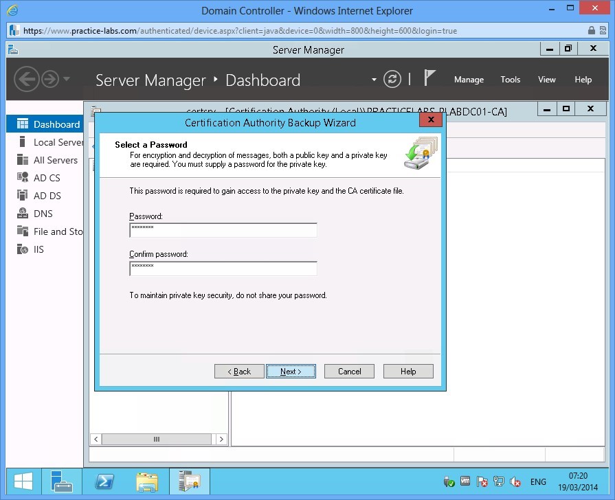Practice Labs screenshot.